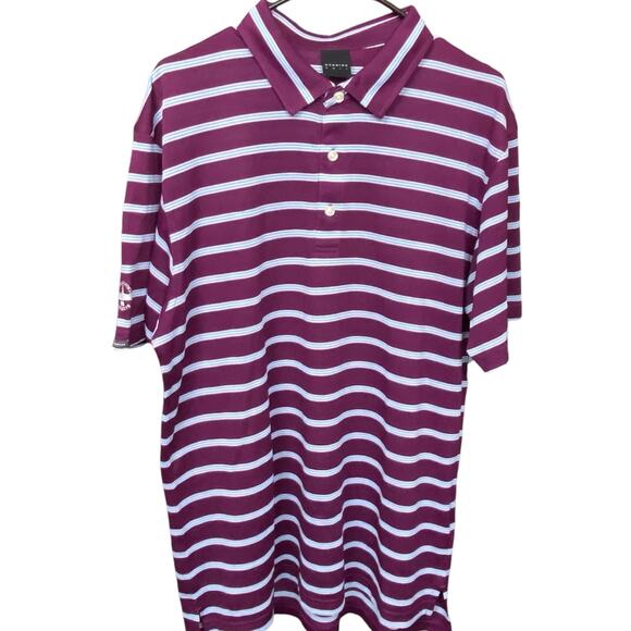 DUNNING Other - Dunning Golf Burgundy Stripe Polo Size Large